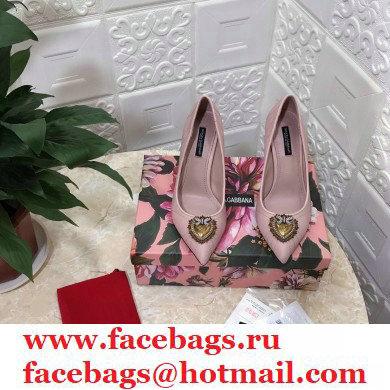 Dolce  &  Gabbana Heel 10.5cm Quilted Leather Devotion Pumps Light Pink 2021